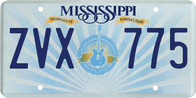 MS license plate ZVX775