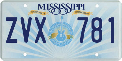 MS license plate ZVX781