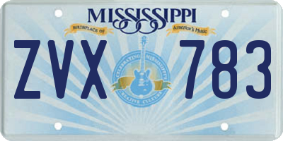 MS license plate ZVX783