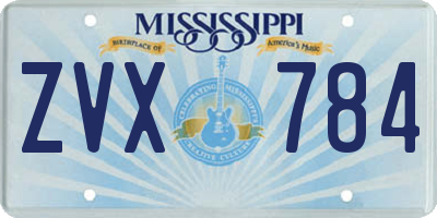 MS license plate ZVX784