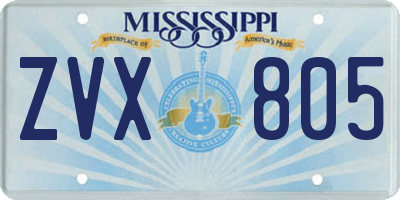 MS license plate ZVX805