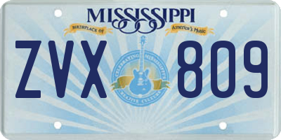 MS license plate ZVX809