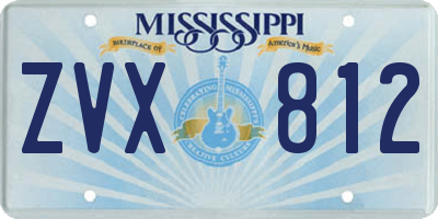 MS license plate ZVX812