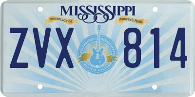 MS license plate ZVX814
