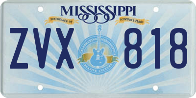 MS license plate ZVX818