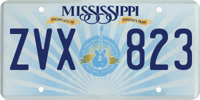 MS license plate ZVX823
