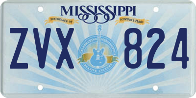 MS license plate ZVX824