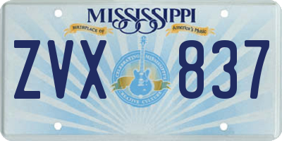 MS license plate ZVX837