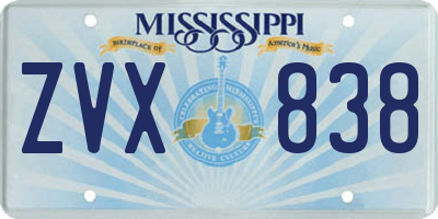 MS license plate ZVX838