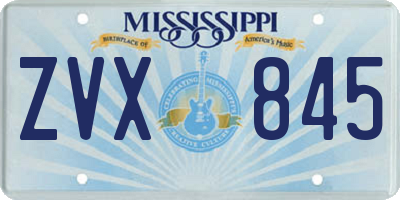 MS license plate ZVX845