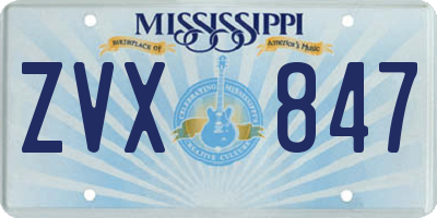 MS license plate ZVX847