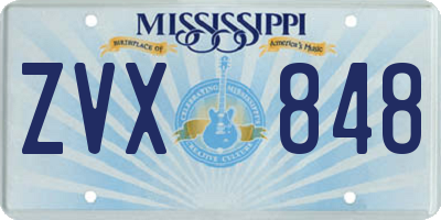 MS license plate ZVX848
