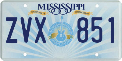 MS license plate ZVX851