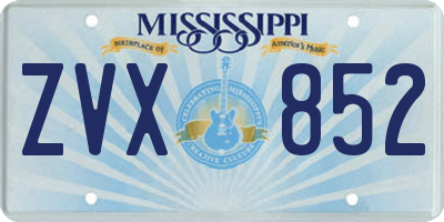 MS license plate ZVX852