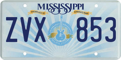 MS license plate ZVX853