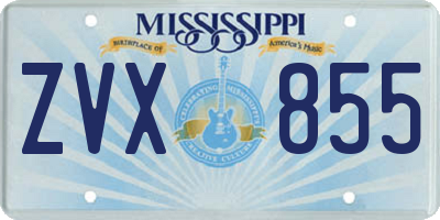 MS license plate ZVX855