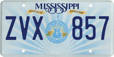 MS license plate ZVX857