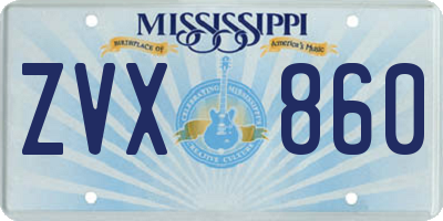 MS license plate ZVX860