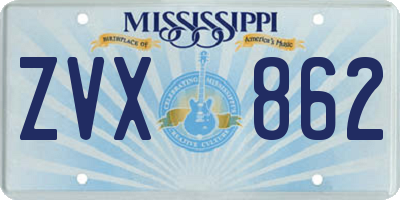 MS license plate ZVX862
