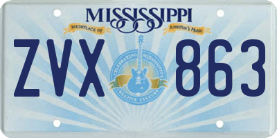 MS license plate ZVX863