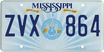 MS license plate ZVX864