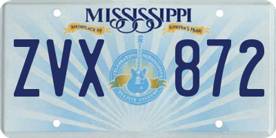 MS license plate ZVX872