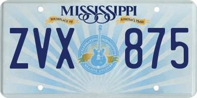 MS license plate ZVX875