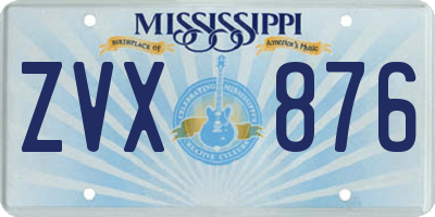MS license plate ZVX876