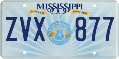 MS license plate ZVX877