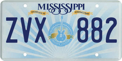 MS license plate ZVX882