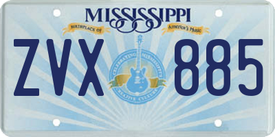 MS license plate ZVX885