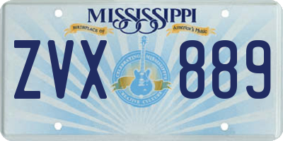 MS license plate ZVX889
