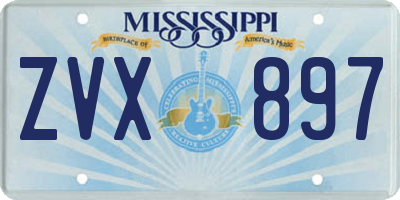 MS license plate ZVX897