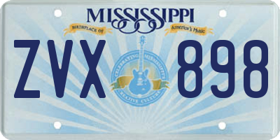 MS license plate ZVX898