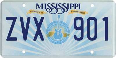 MS license plate ZVX901