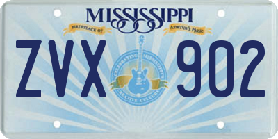 MS license plate ZVX902