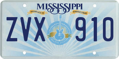 MS license plate ZVX910