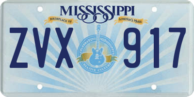 MS license plate ZVX917