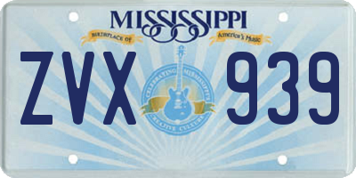 MS license plate ZVX939