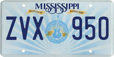 MS license plate ZVX950