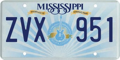 MS license plate ZVX951