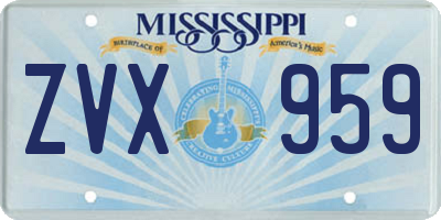 MS license plate ZVX959