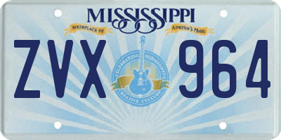 MS license plate ZVX964