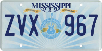 MS license plate ZVX967