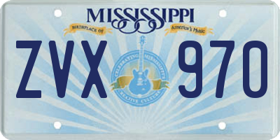MS license plate ZVX970