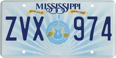 MS license plate ZVX974