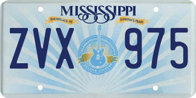 MS license plate ZVX975
