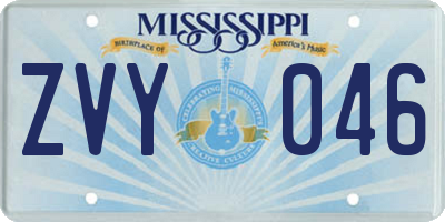MS license plate ZVY046