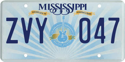 MS license plate ZVY047