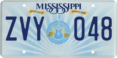 MS license plate ZVY048